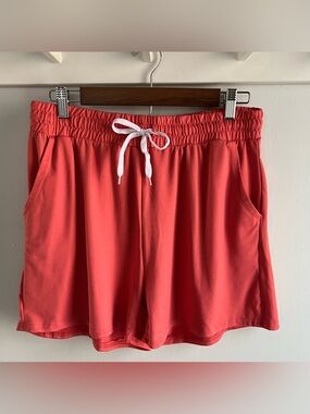 Real Essentials Women’s L Large Coral Pink Super Soft Athletic Lounge Shorts